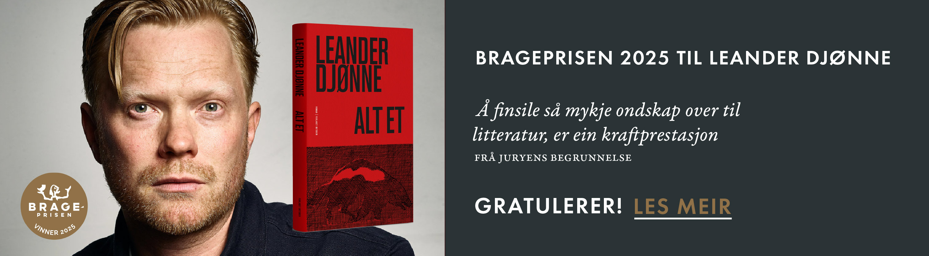 Brageprisen 2025 til Leander Djønne