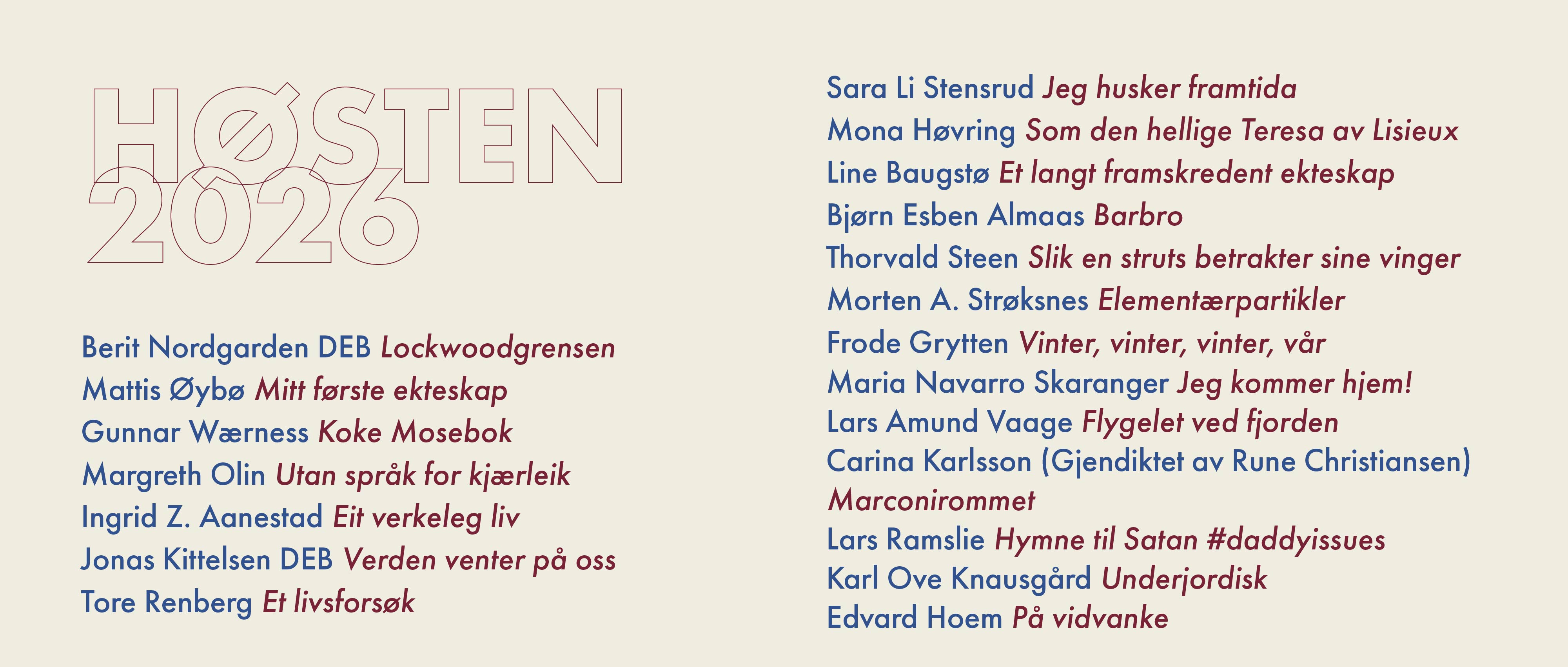 Les mer om høstens bøker