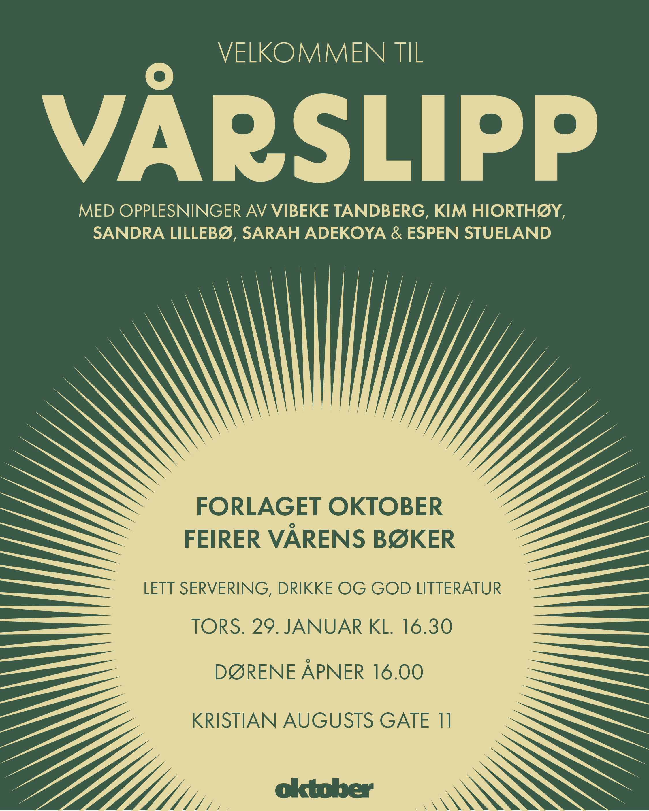 Velkommen til Forlaget Oktobers vårslipp!