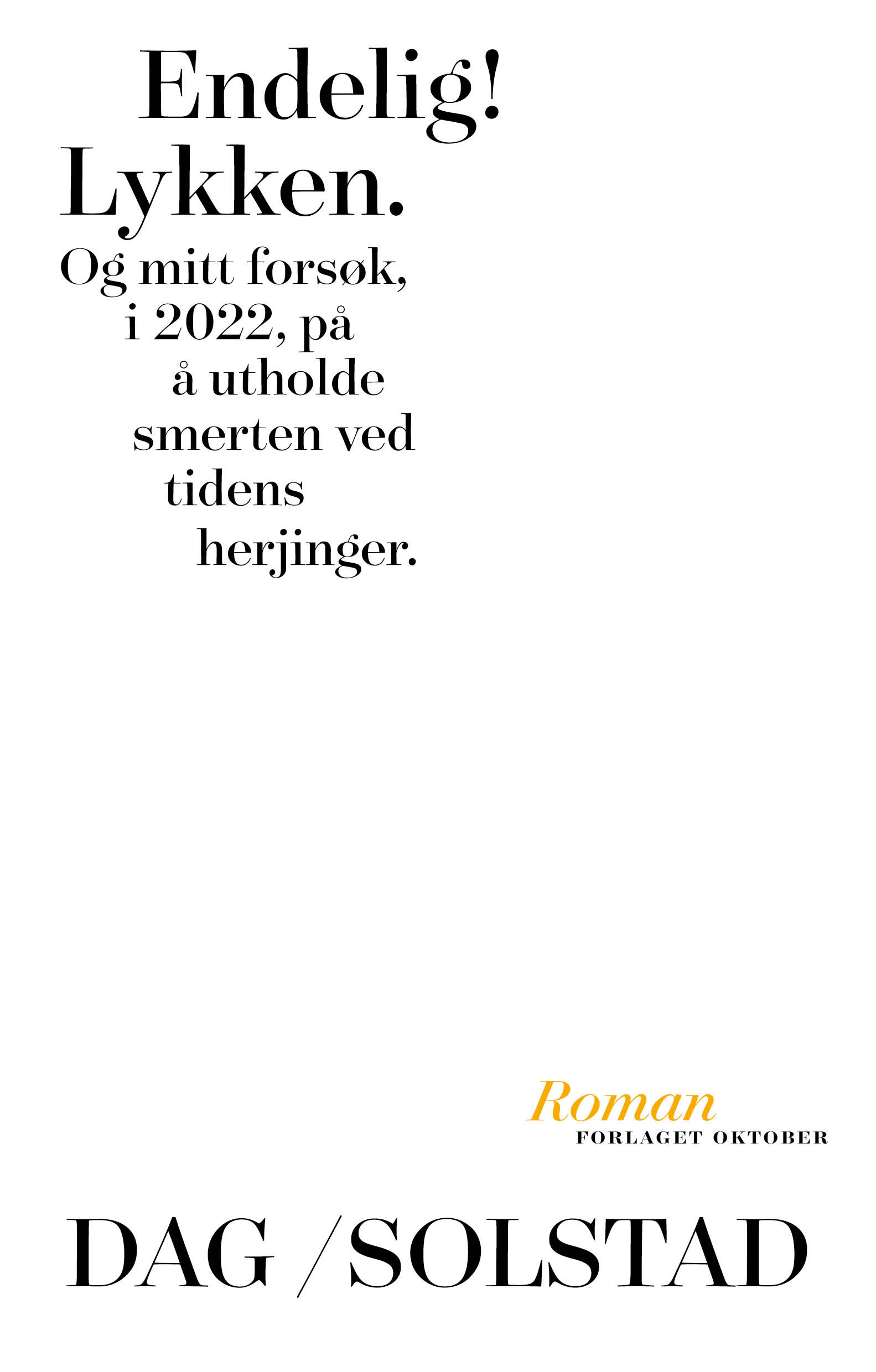 Dag Solstad Endelig. Lykken!